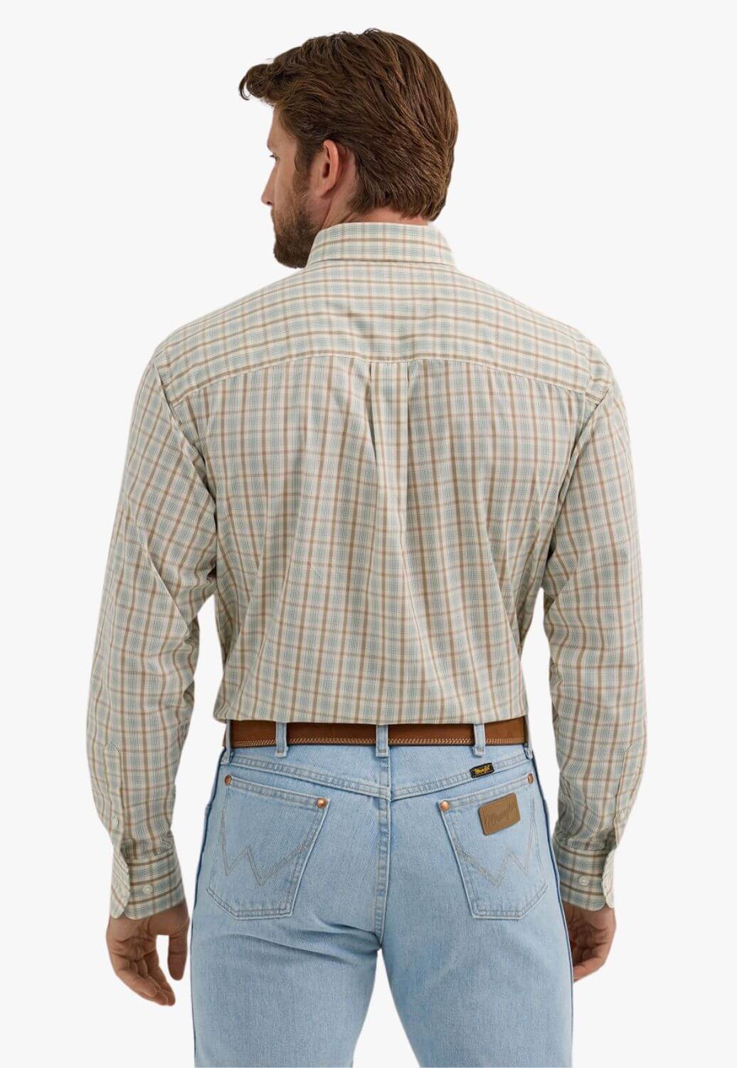 Wrangler Mens Plaid Print Long Sleeve Shirt