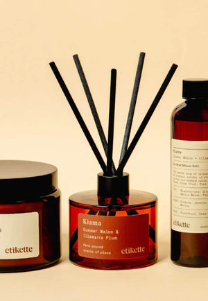 Etikette Reed Diffuser Etikette Kiama, Summer Melon and Illawarra Plum Eco Reed Diffuser- W ...