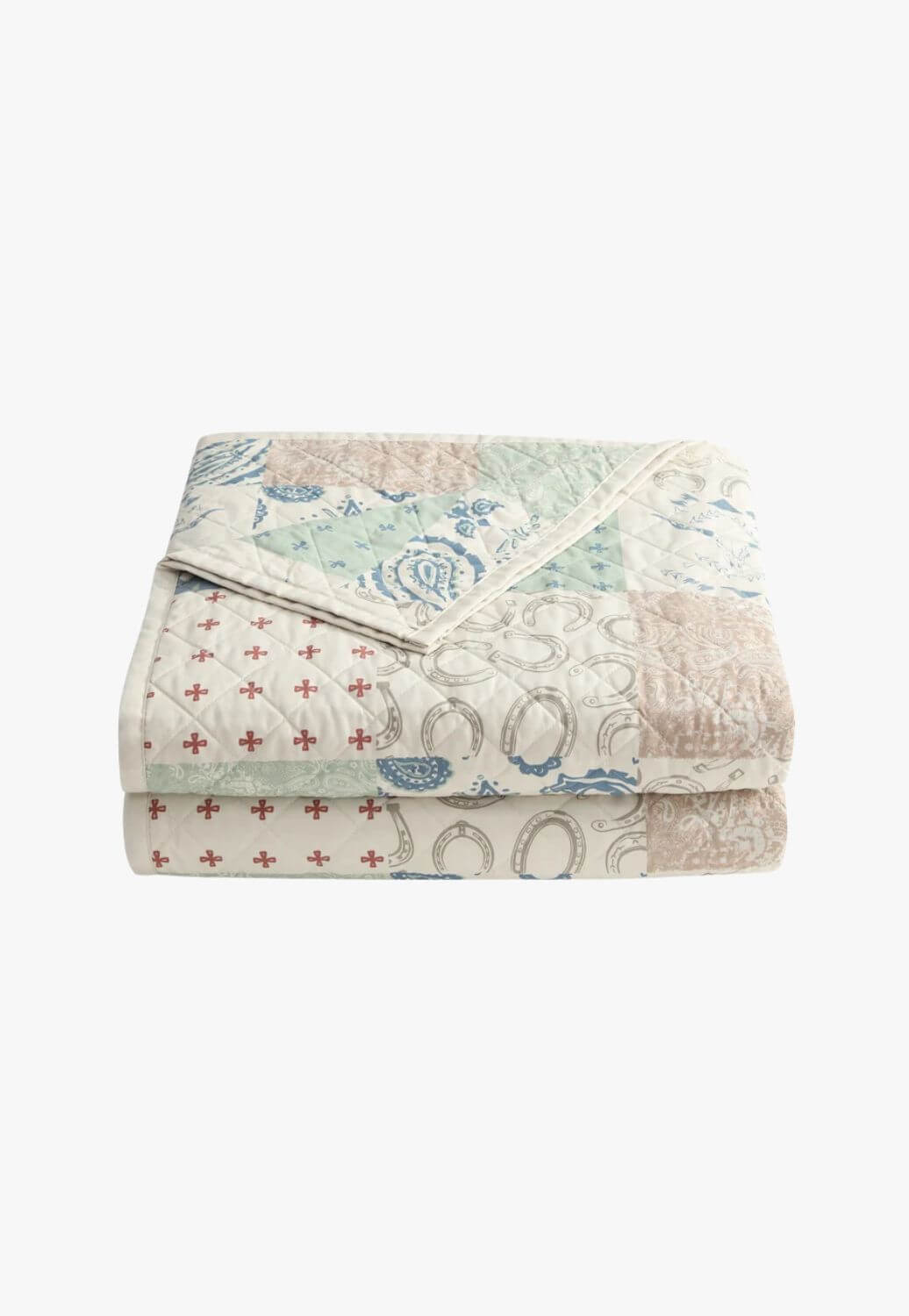 Indigo Hill Patchwork Paisley Reversible Quilt Set - Queen