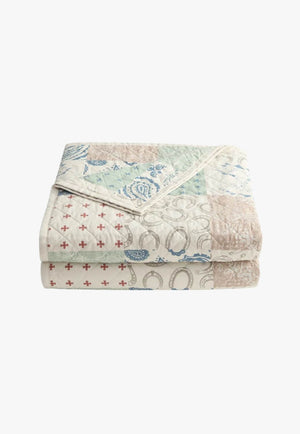 Indigo Hill Patchwork Paisley Reversible Quilt Set - Queen