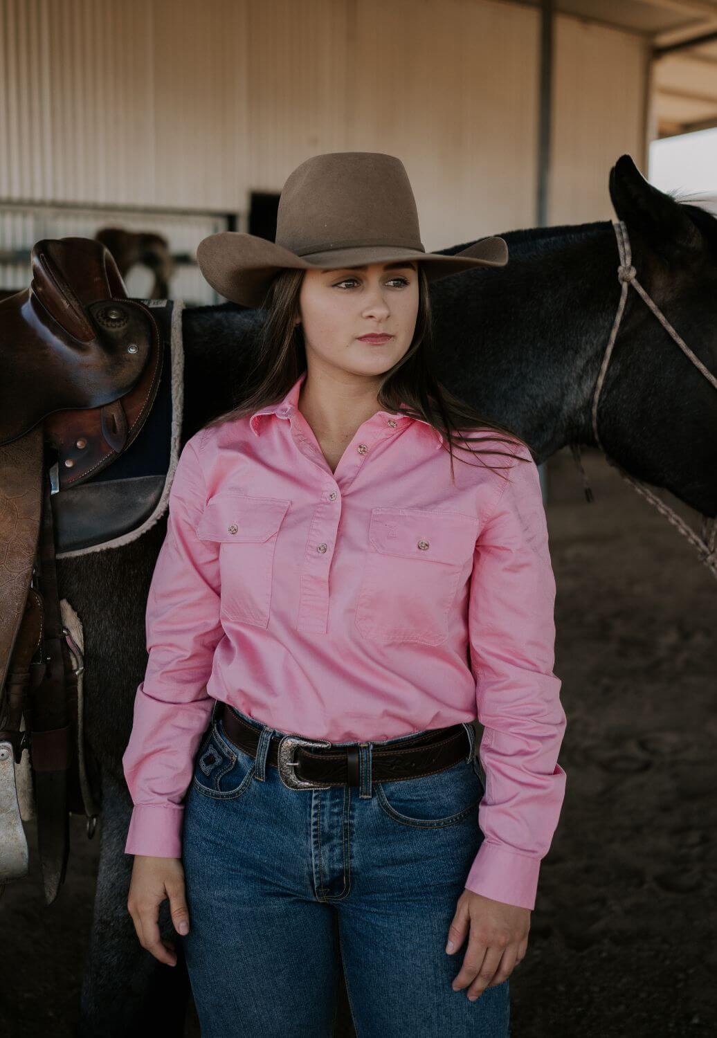 Pilbara Womens Closed Front Long Sleeve Work Shirt RM300CF