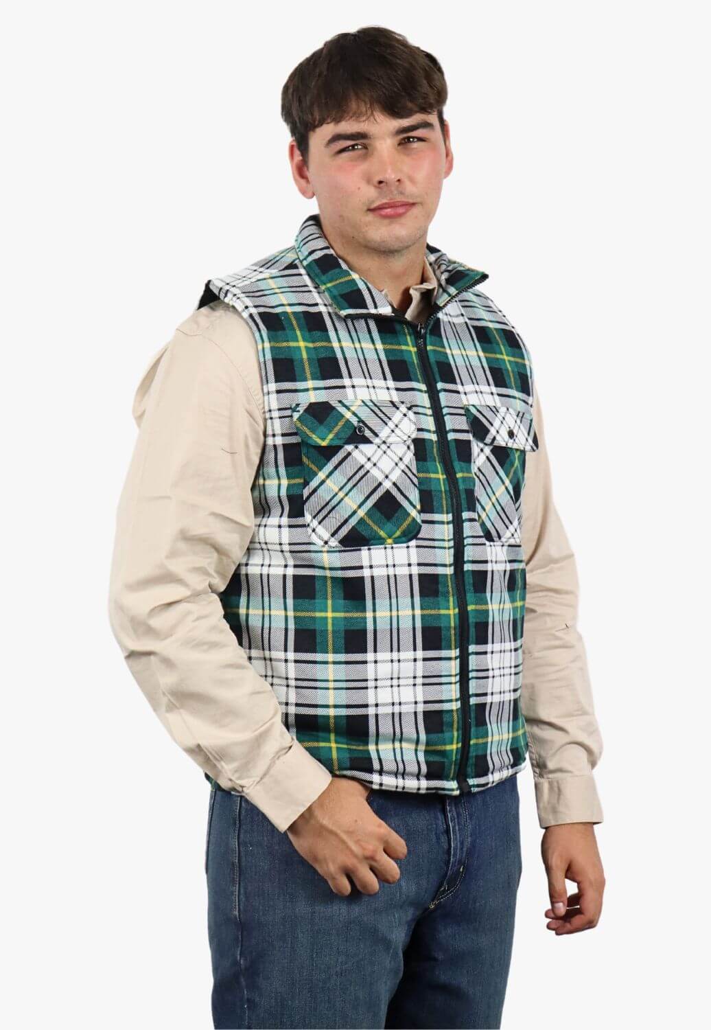 Pilbara Zipper Flannelette Quilted Vest