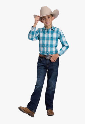 Roper Boys Amarillo Long Sleeve Plaid Shirt