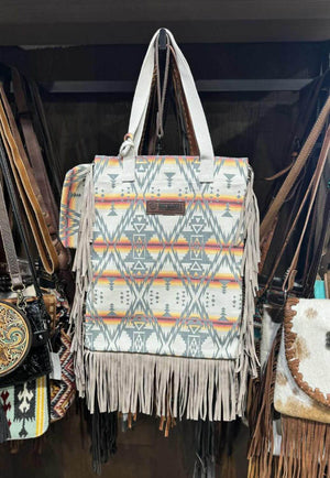 Rock and Roll Aztec Print with Fringe Bag