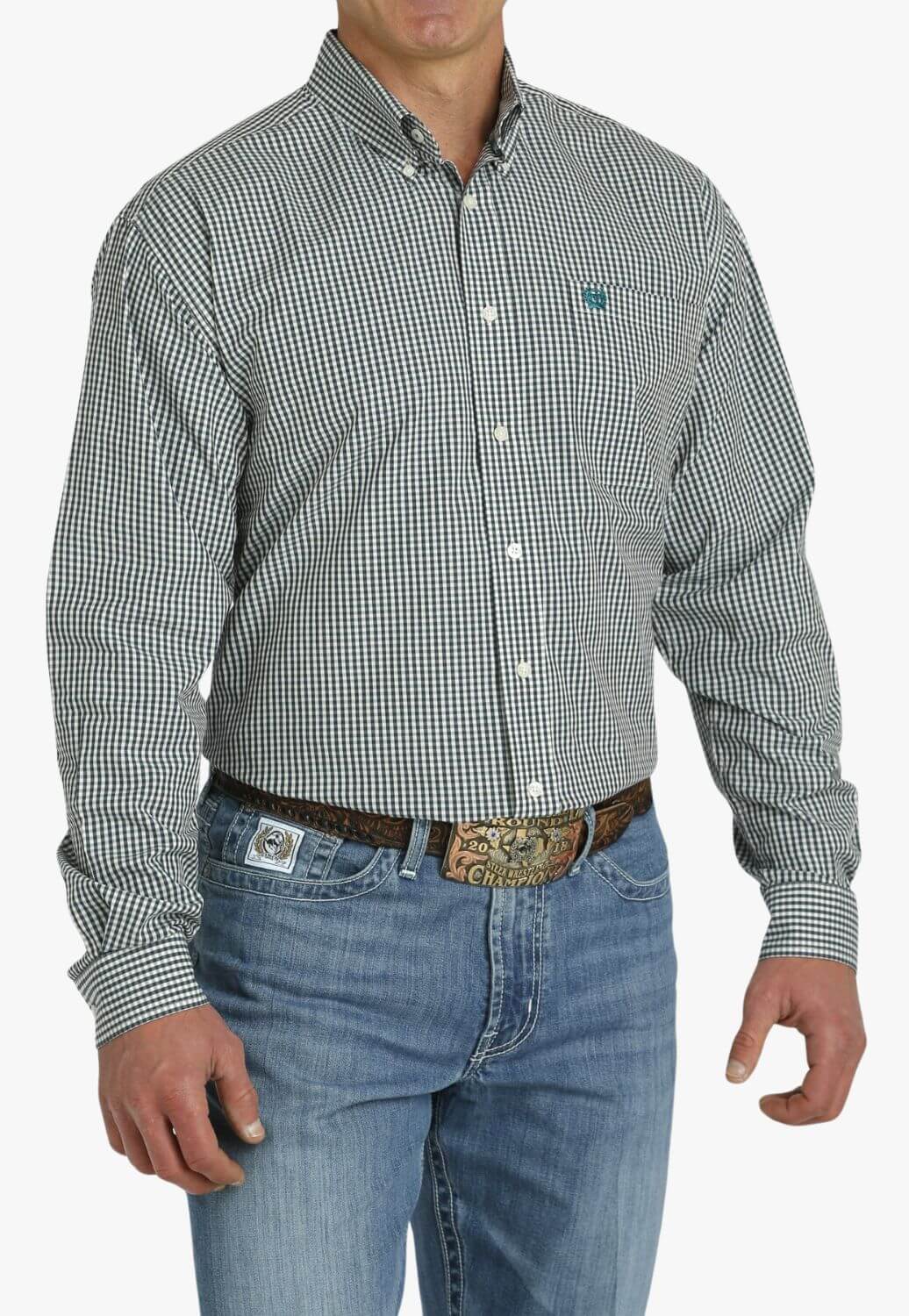 Cinch Mens Gingham Long Sleeve Shirt
