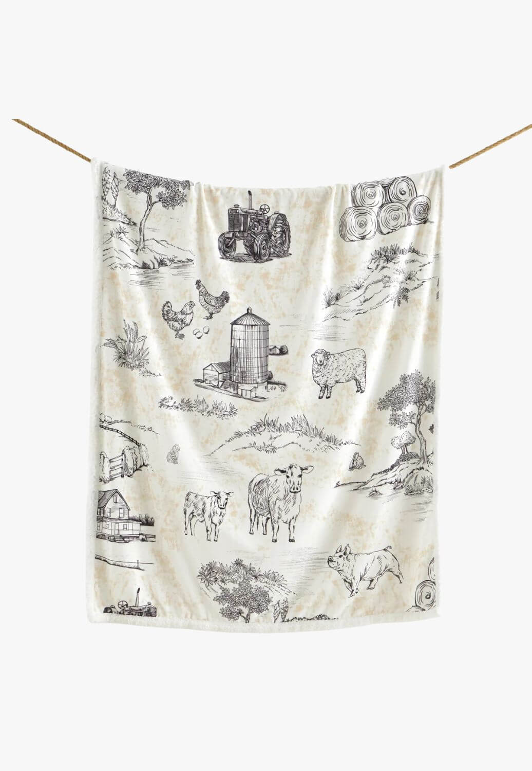 Indigo Hill Farm Life Campfire Sherpa Throw