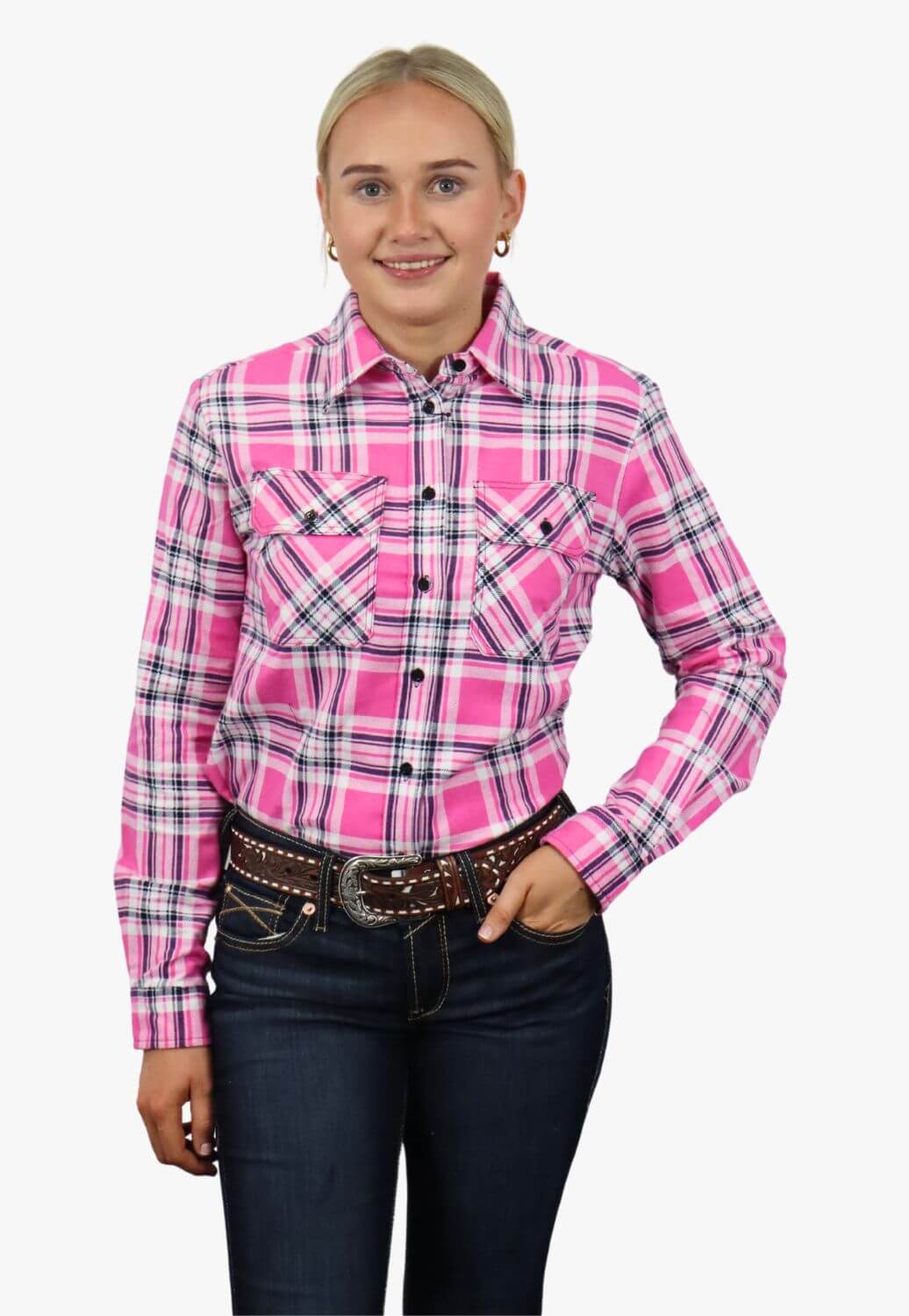 Ritemate Womens Open Front Flannelette Shirt