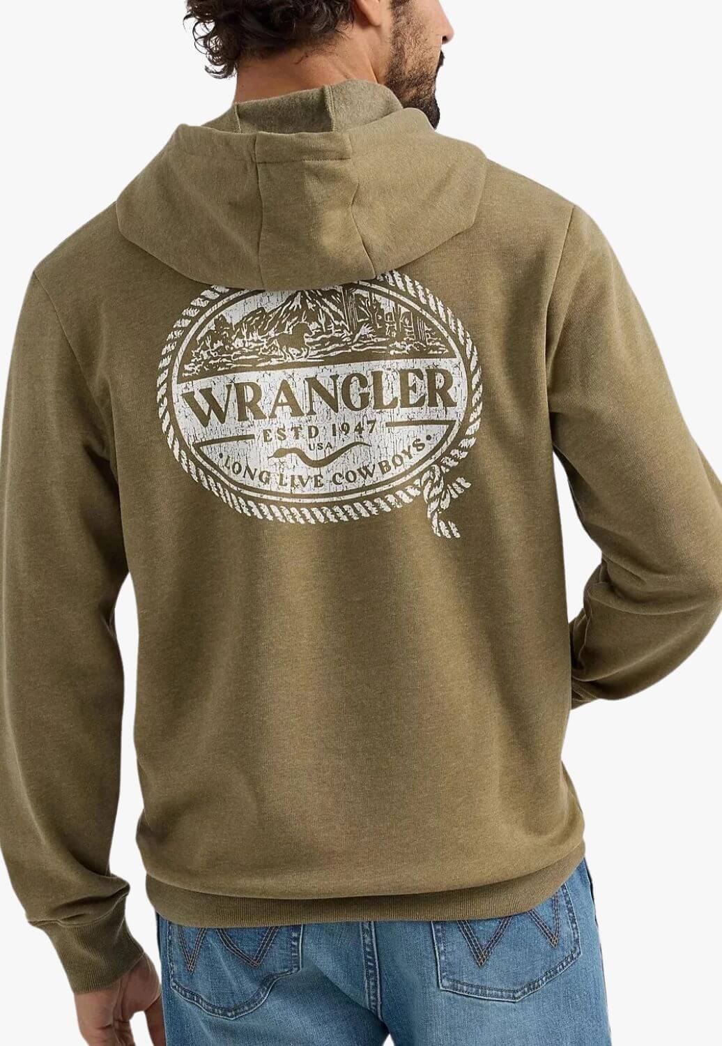Wrangler Mens Rope Frame Logo Pullover Hoodie