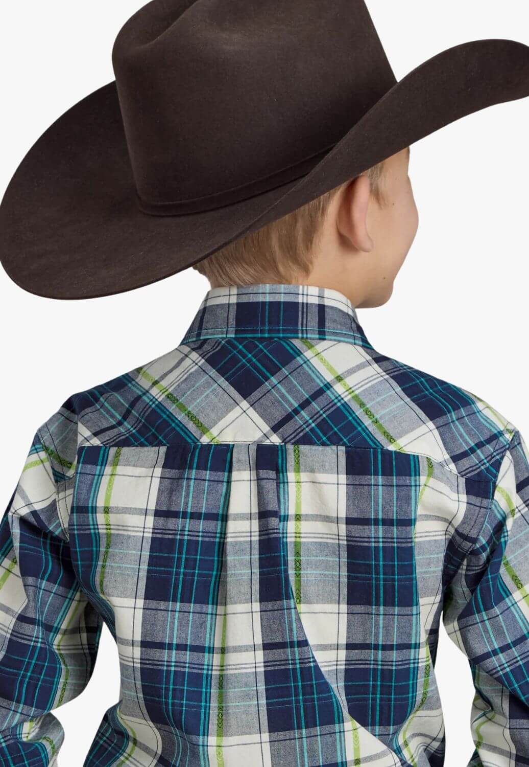 Roper Boys West Made Collection Plaid Long Sleeve Shirt