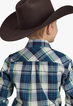 Roper Boys West Made Collection Plaid Long Sleeve Shirt