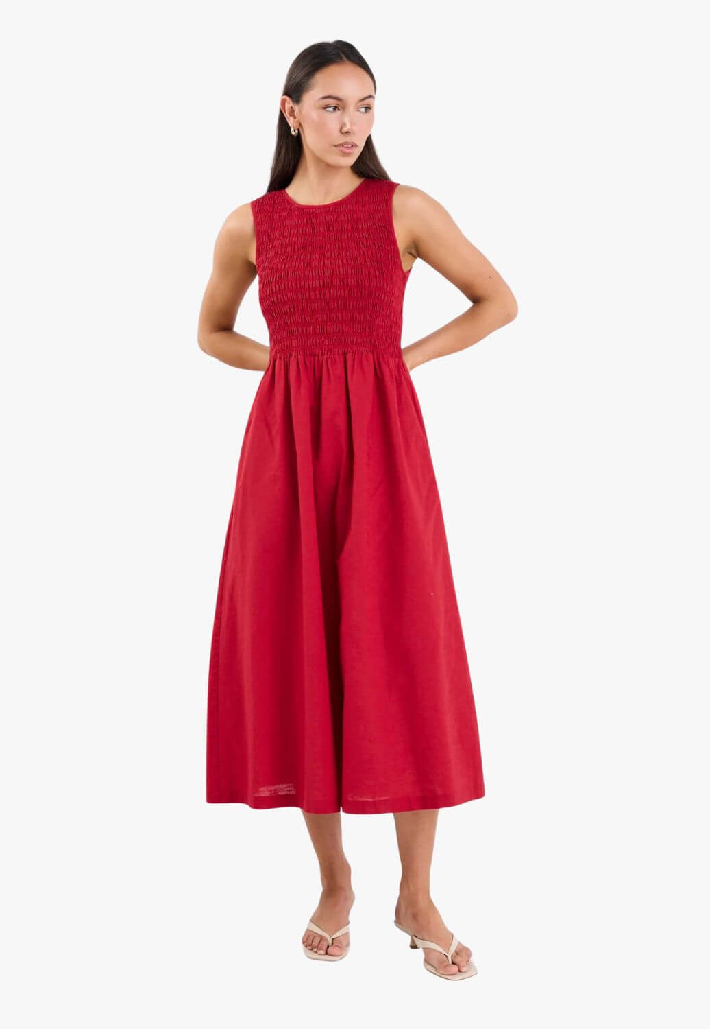 Bryar Linen Blend Midi Dress