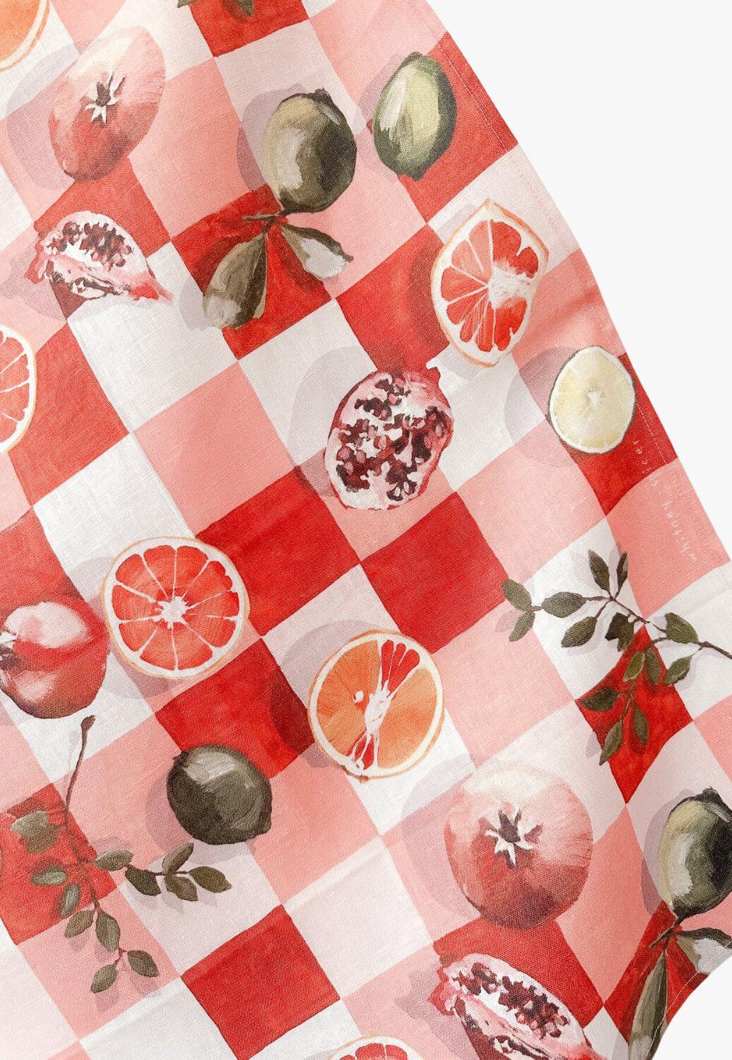 Whitney Spicer Pink Gingham Tea Towel