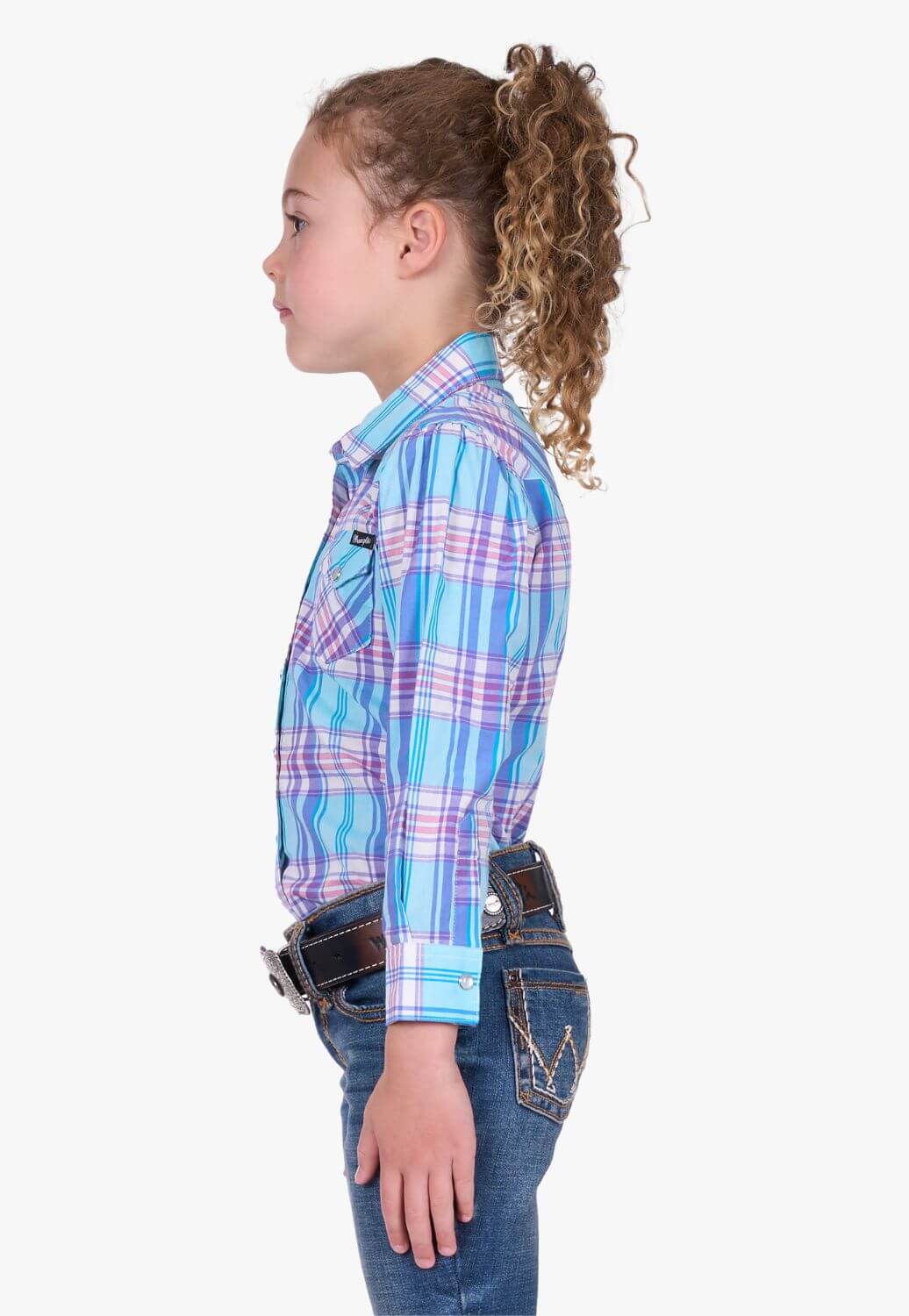 Wrangler Girls Emily Check Long Sleeve Shirt