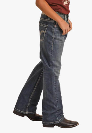 Rock & Roll Boys Rope Stitch Emb Bootcut Jean