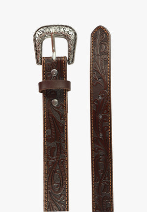 Pilbara Kids Western Tooled Leather Belt