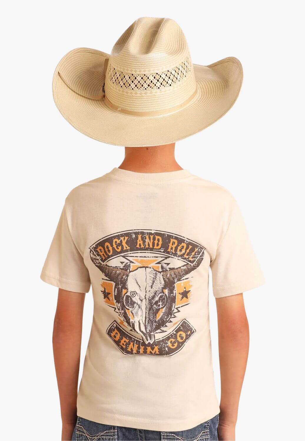 Rock and Roll Boys Longhorn Skull Graphic T-Shirt