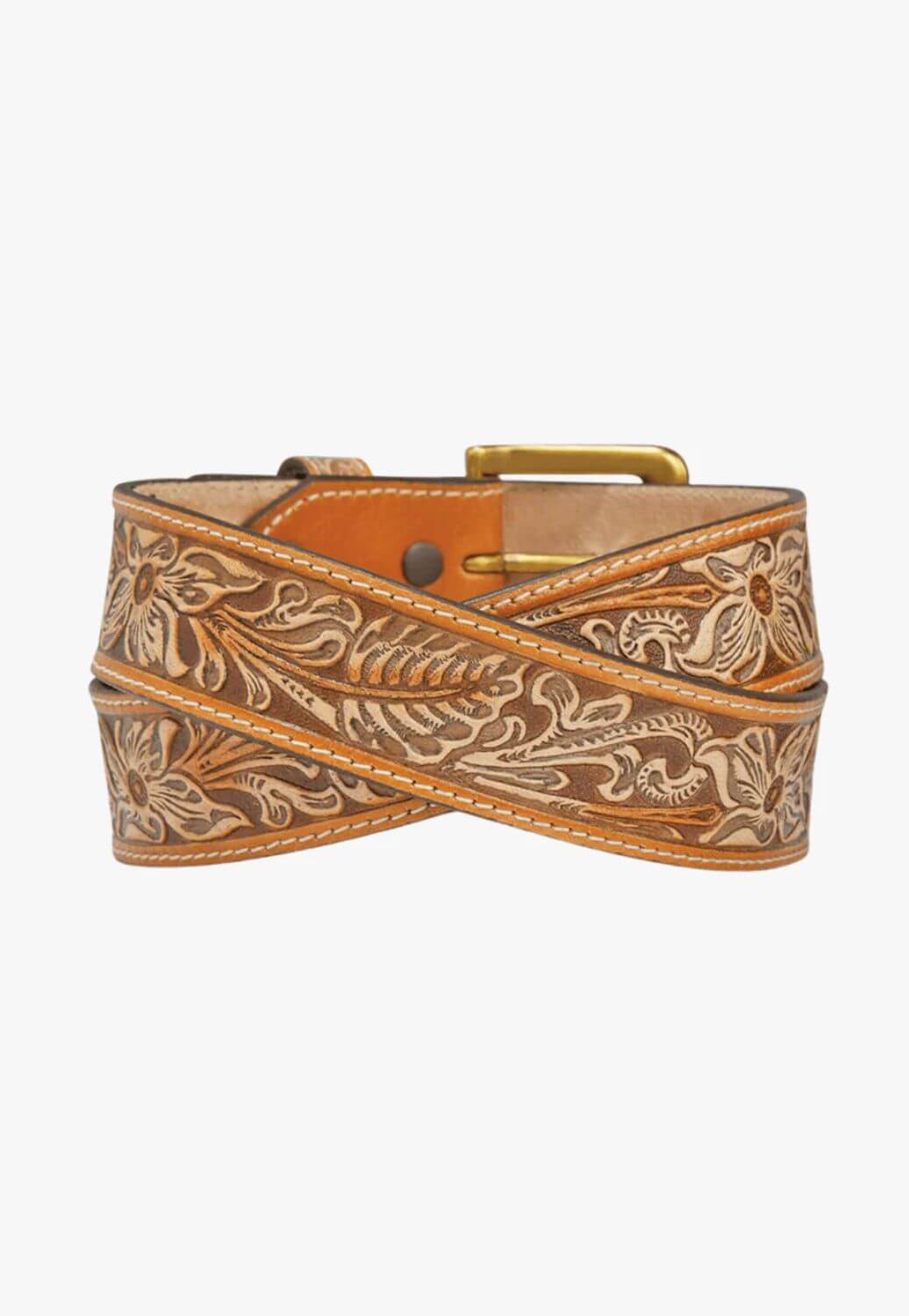 Justin Mens Natural Floral Belt