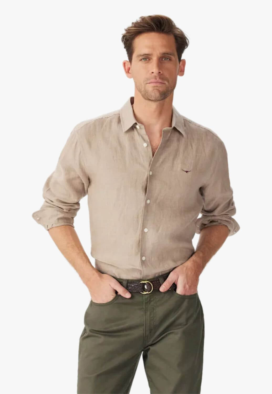 R.M Williams Mens Newman Classic Linen Shirt