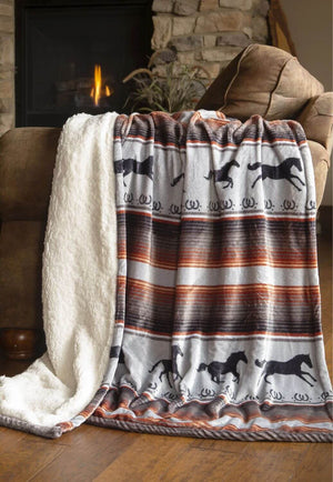 Carstens Running On The Range Plush Sherpa Throw