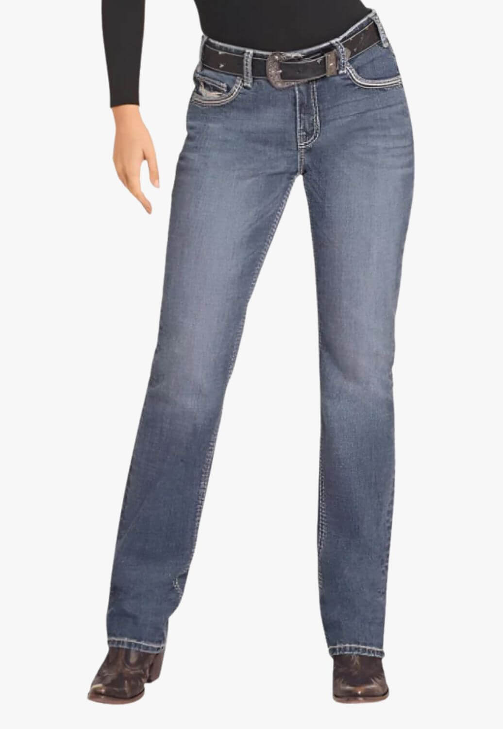 Rock and Roll Womens Petal Stitch Bootcut Jean