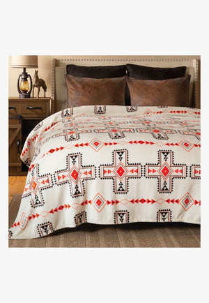 Wrangler Santa Fe Sun King Plush Bed Blanket