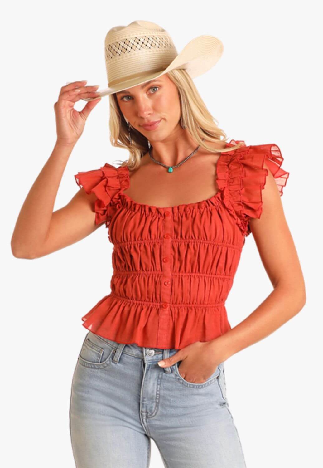 Rock and Roll Womens Ruched Crop Top