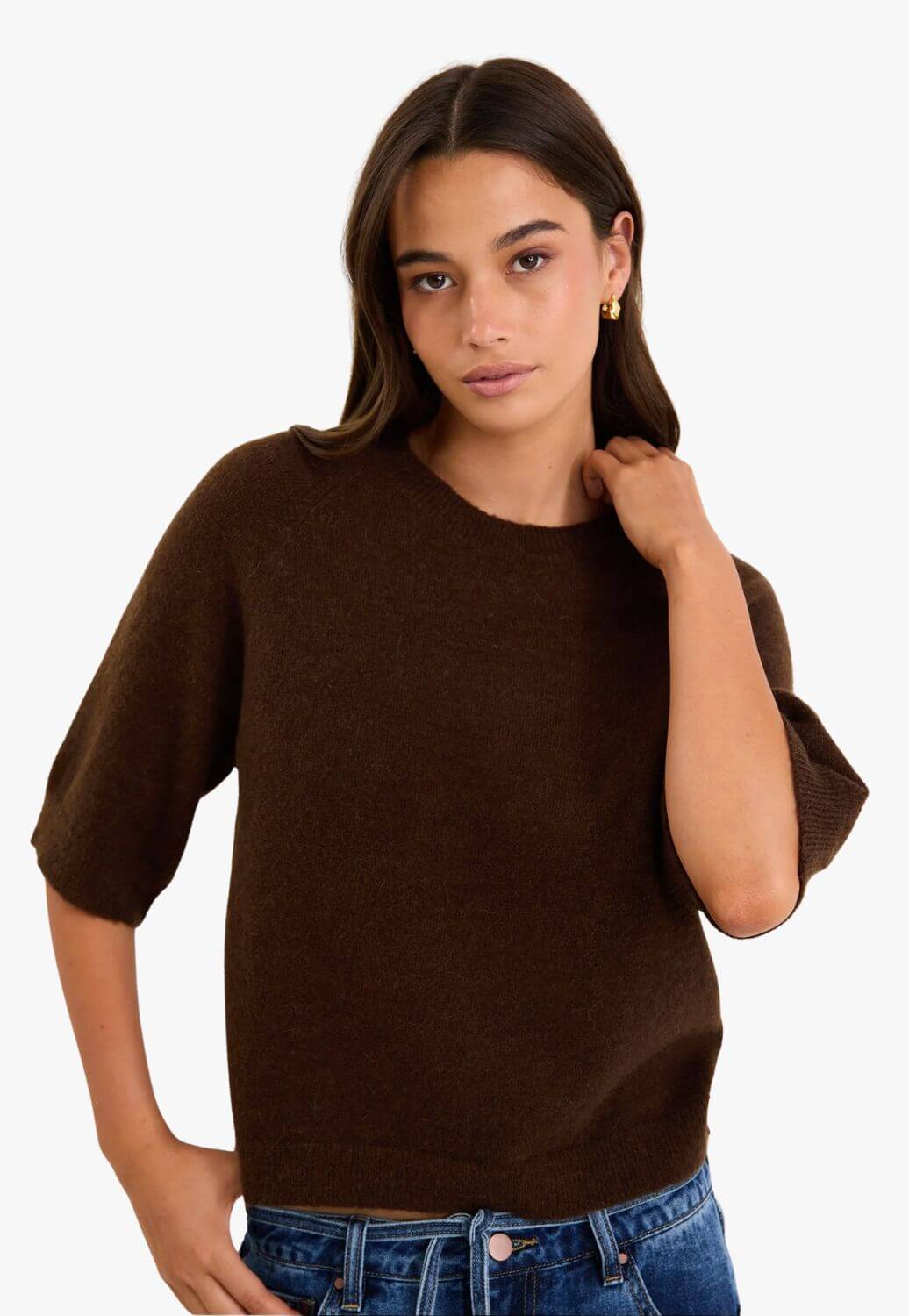 Among The Brave Assemble Alpaca Blend Raglan Knit Tee