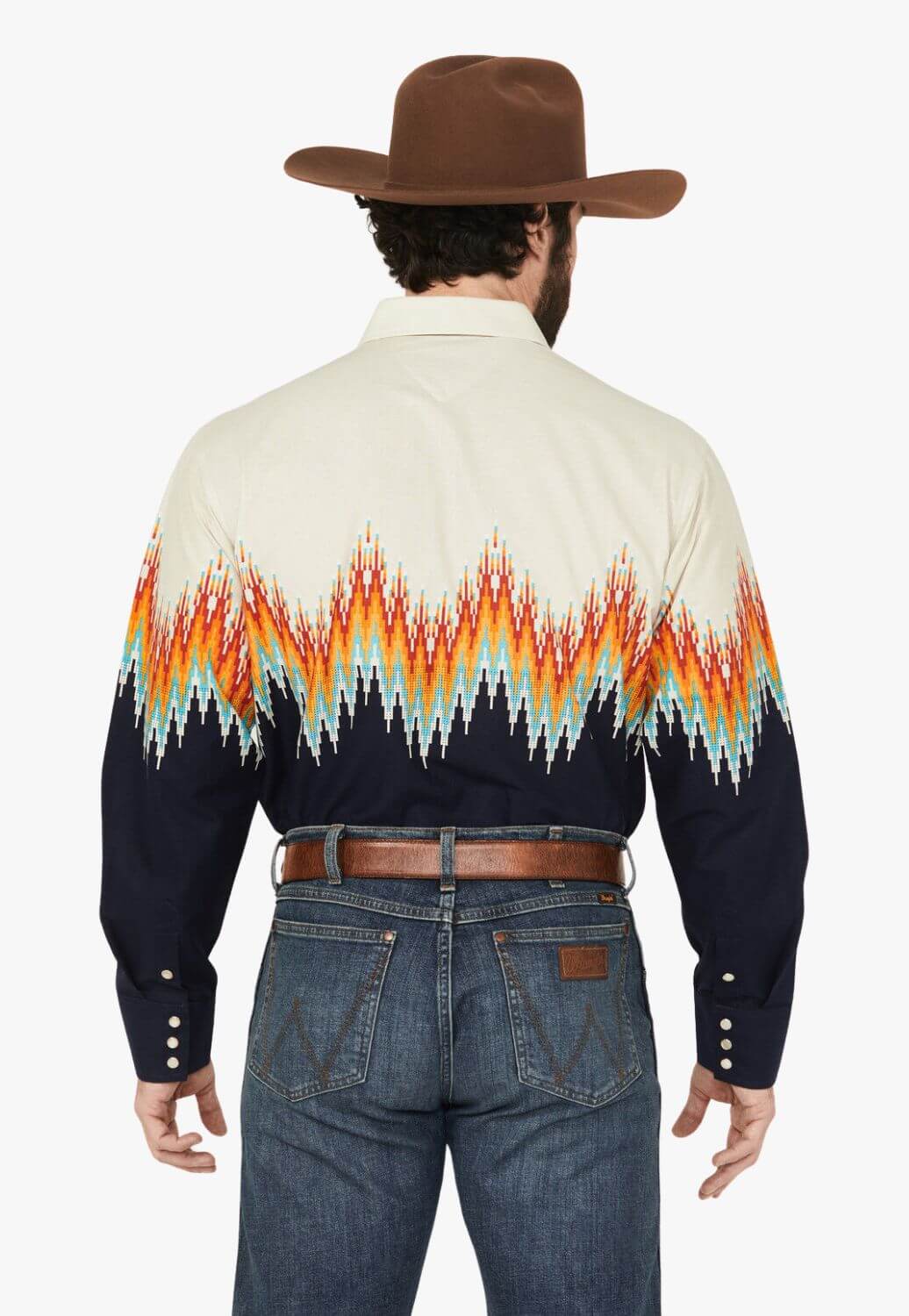 Panhandle Mens Aztec Border Long Sleeve Shirt