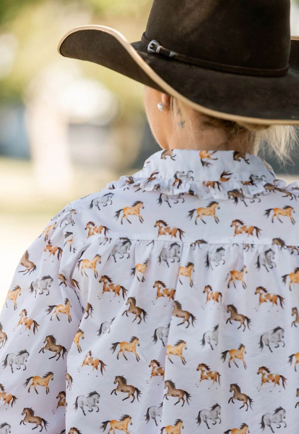 Black Colt Clothing Frankie Horse Print Shirt