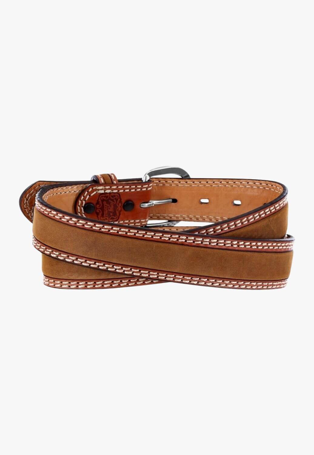 Tony Lama Mens Double Stitch Stockman Belt