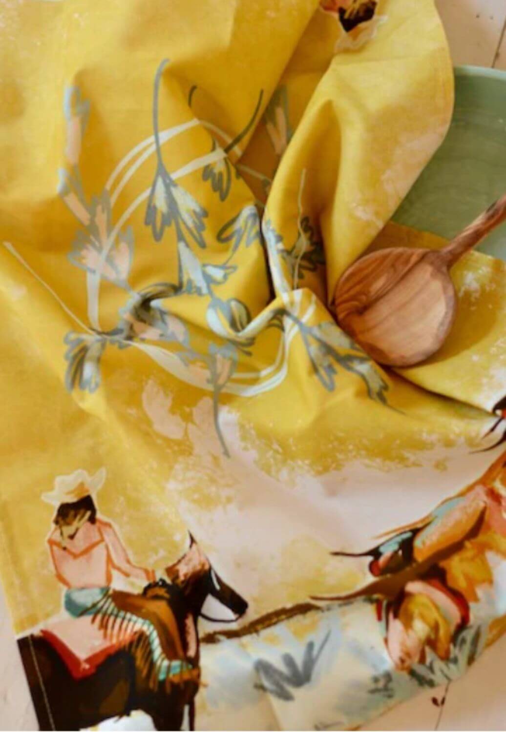 Tirzah Longhorn Open Range Cowgirl Tea Towel