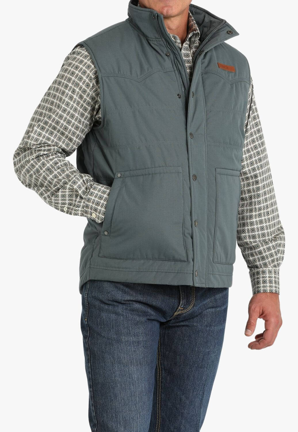 Cinch Mens Wax Coated Quilted Vest