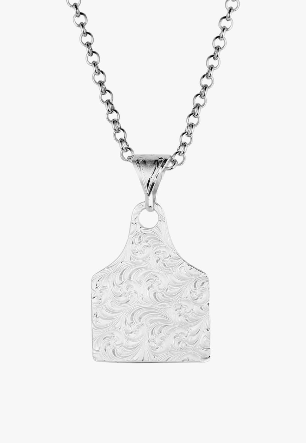 Montana Rural Route Cow Tag Necklace