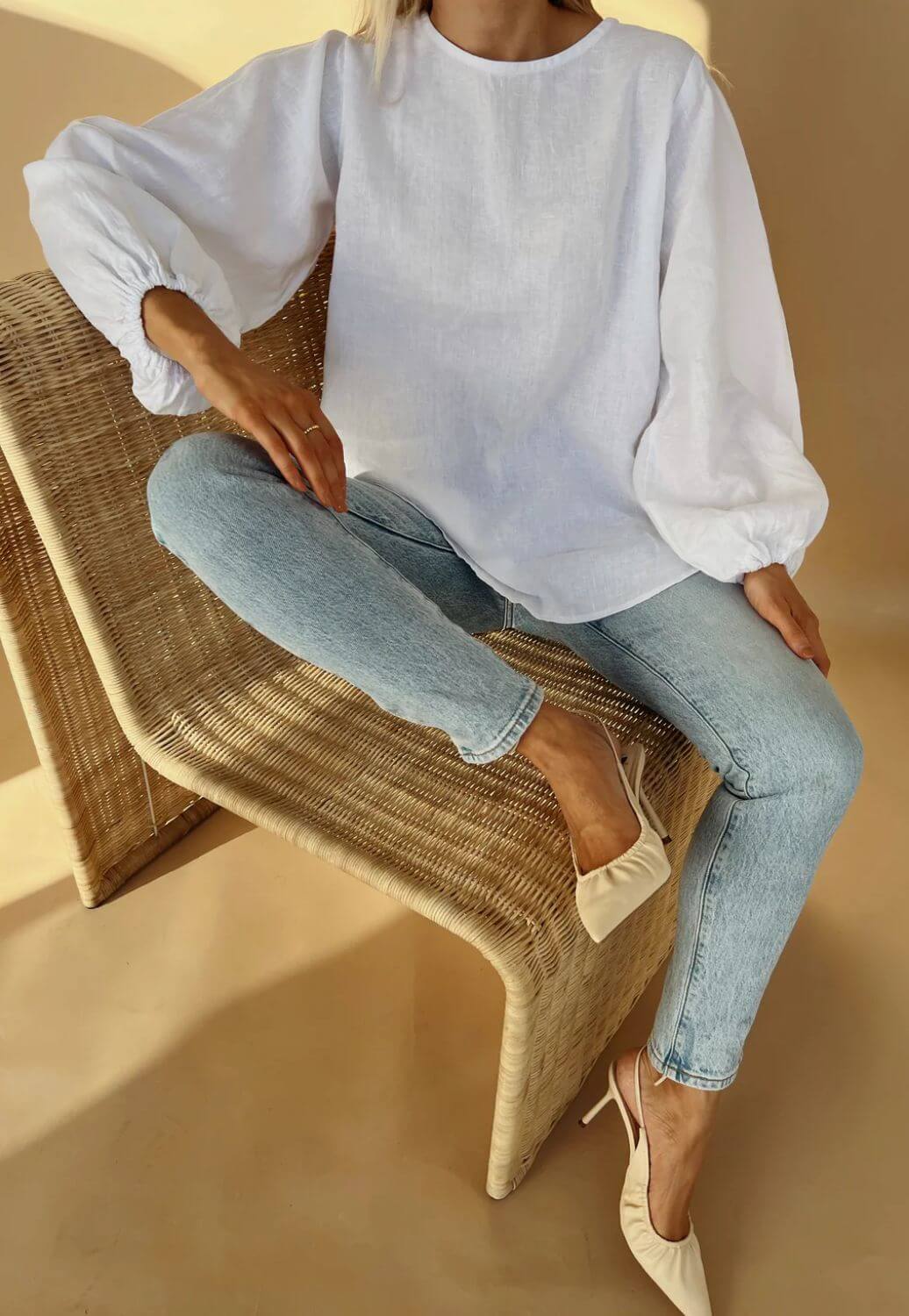 LJC Designs Womens Gabby Linen Top