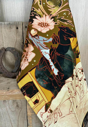 Tirzah Round Up Floral Cattle Cowgirl Tea Towel