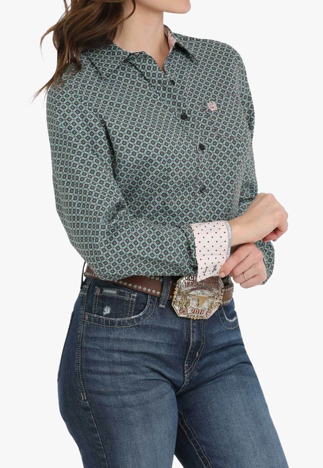 Cinch Womens Geometric Western Long Sleeve Shirt