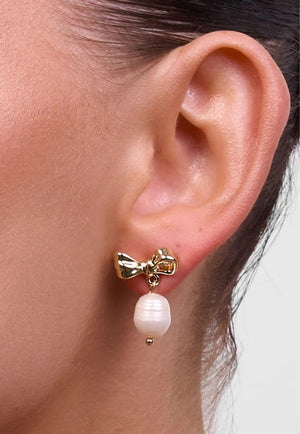 Liberte Alice Bow Pearl Earring