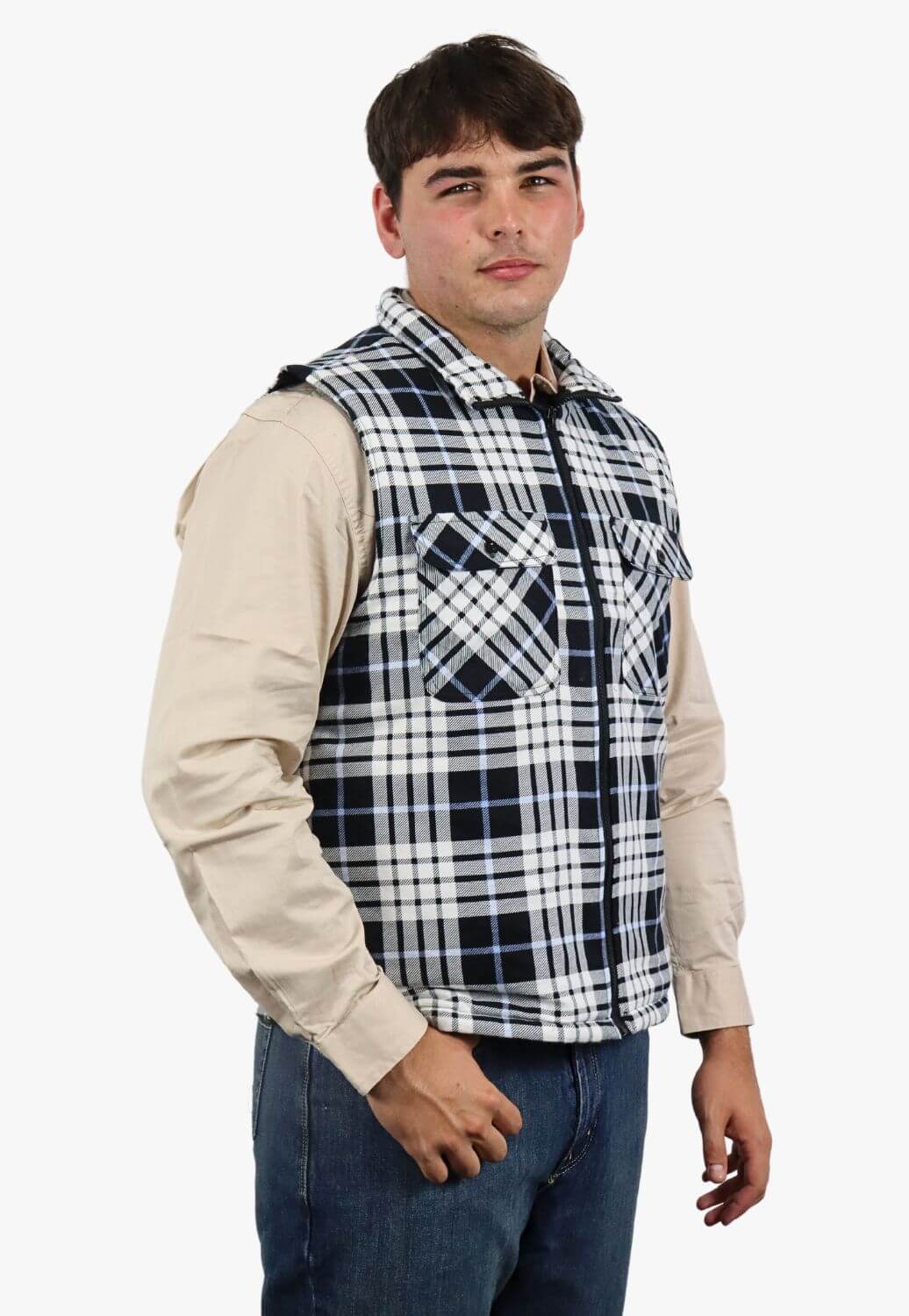 Pilbara Zipper Flannelette Quilted Vest