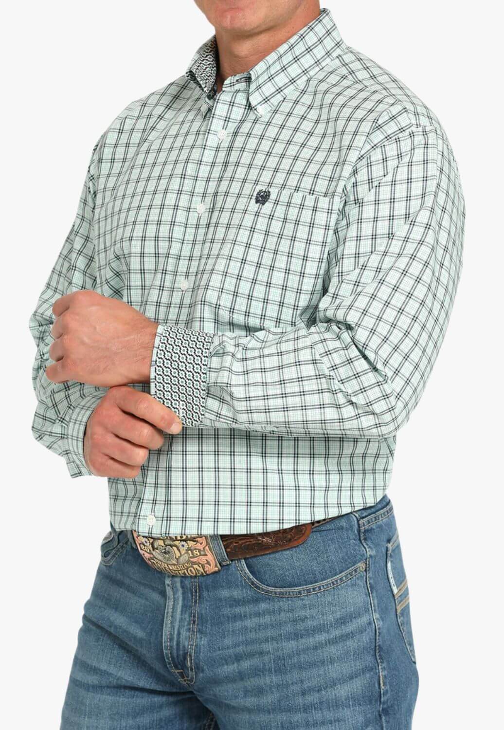 Cinch Mens Plaid Long Sleeve Shirt
