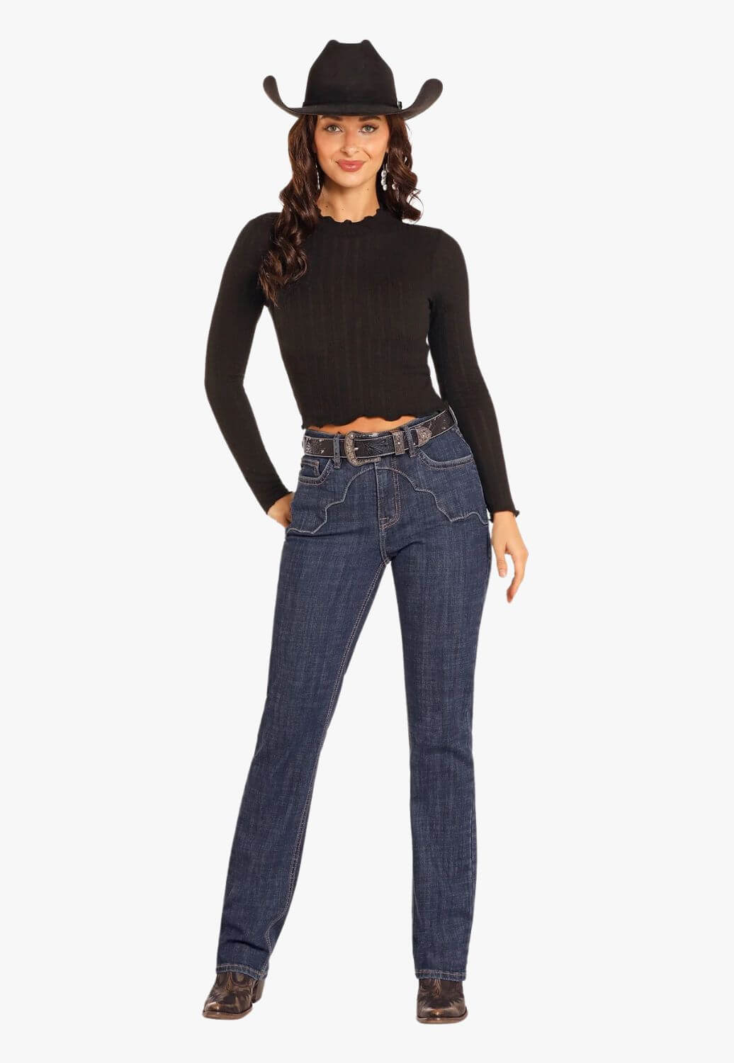 Rock and Roll Womens Western Yoke Bootcut Jean