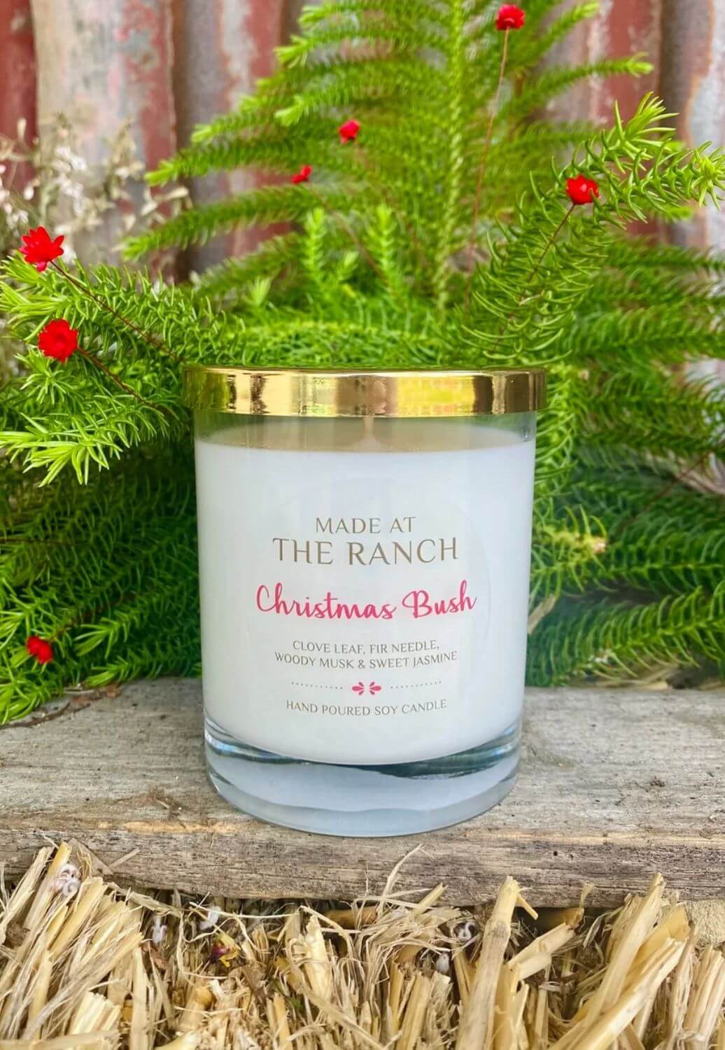 Made At The Ranch Christmas Bush Candle
