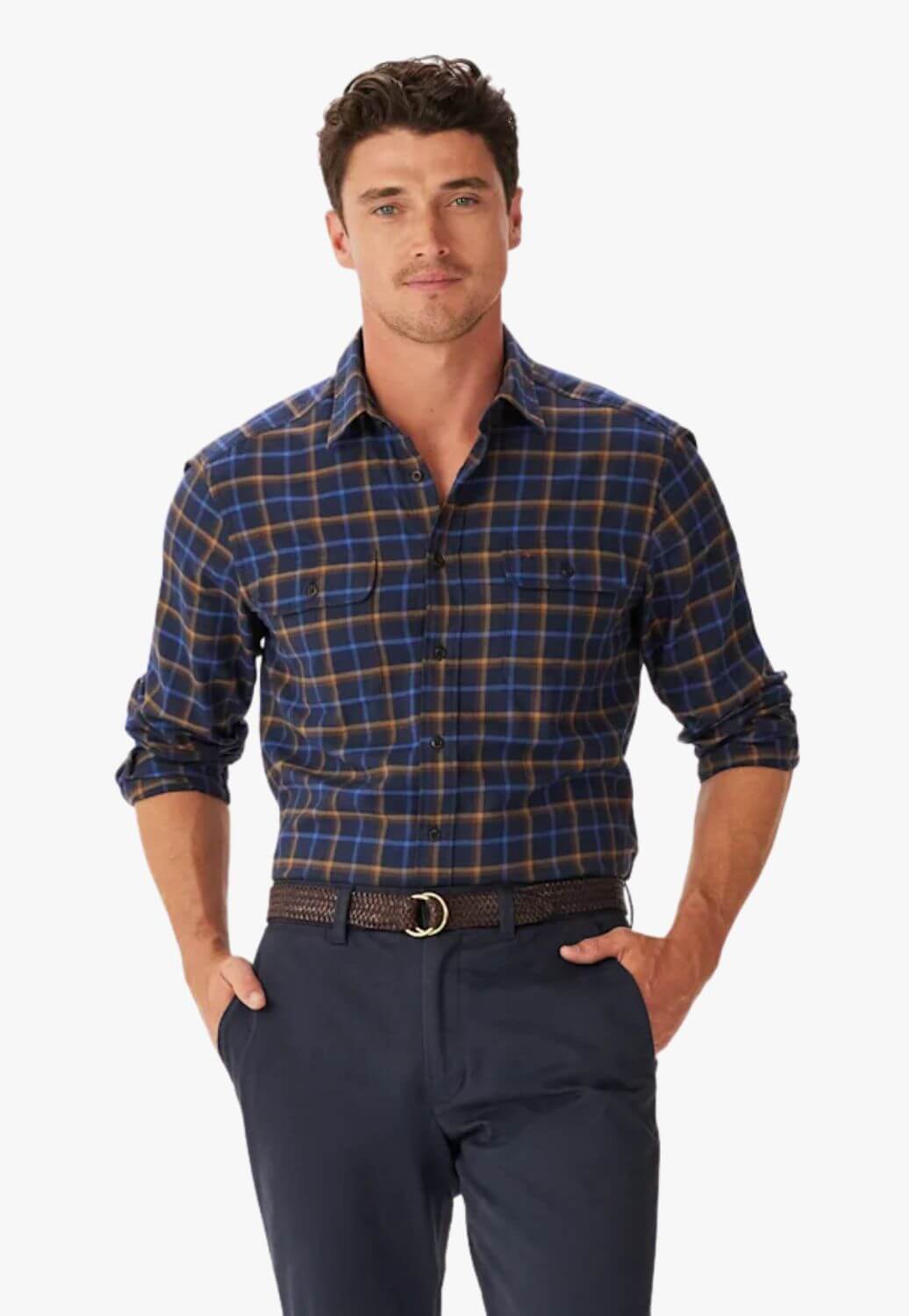 R.M. Williams Mens Classic Twill Check Shirt