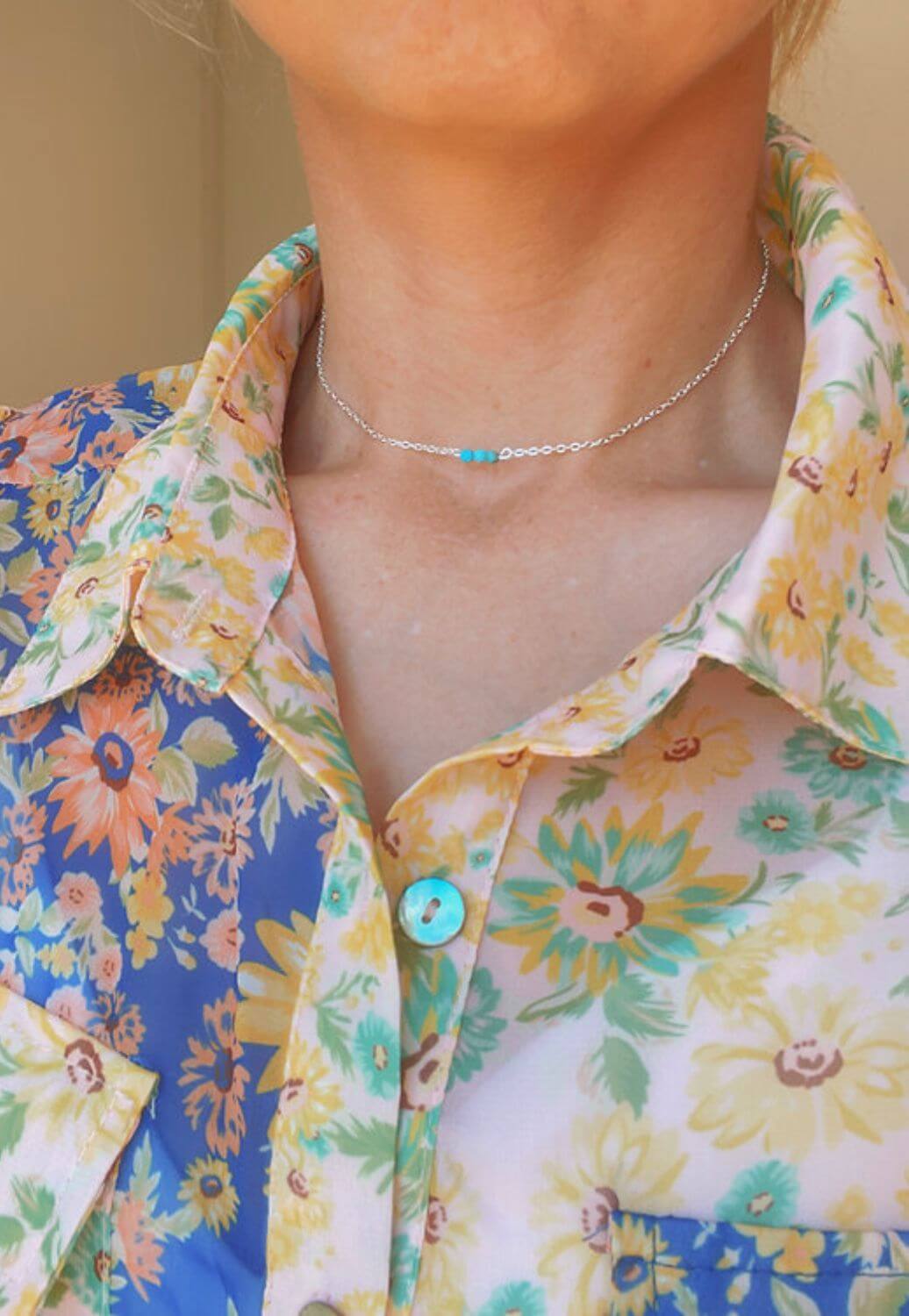 Treasure Chest Co Turquoise Bar Necklace