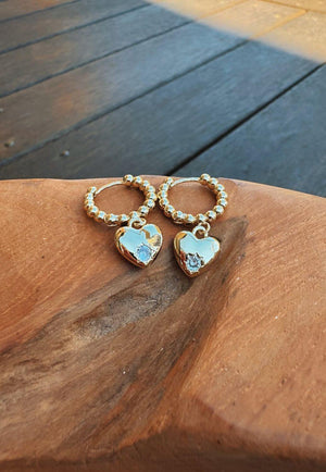 Treasure Chest Co Dainty Heart Hoops