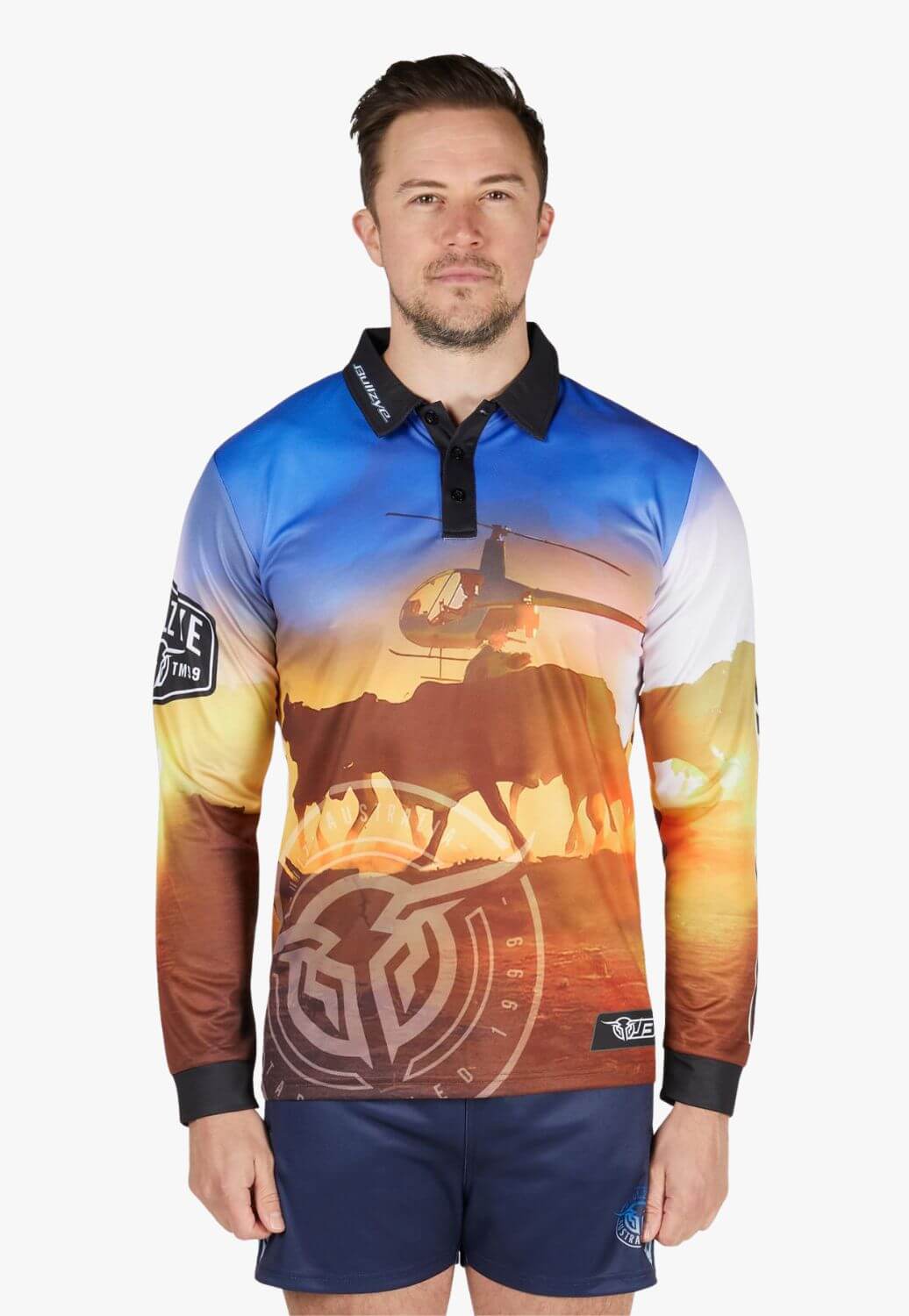 Bullzye Mens Outback Long Sleeve Shirt Multi S