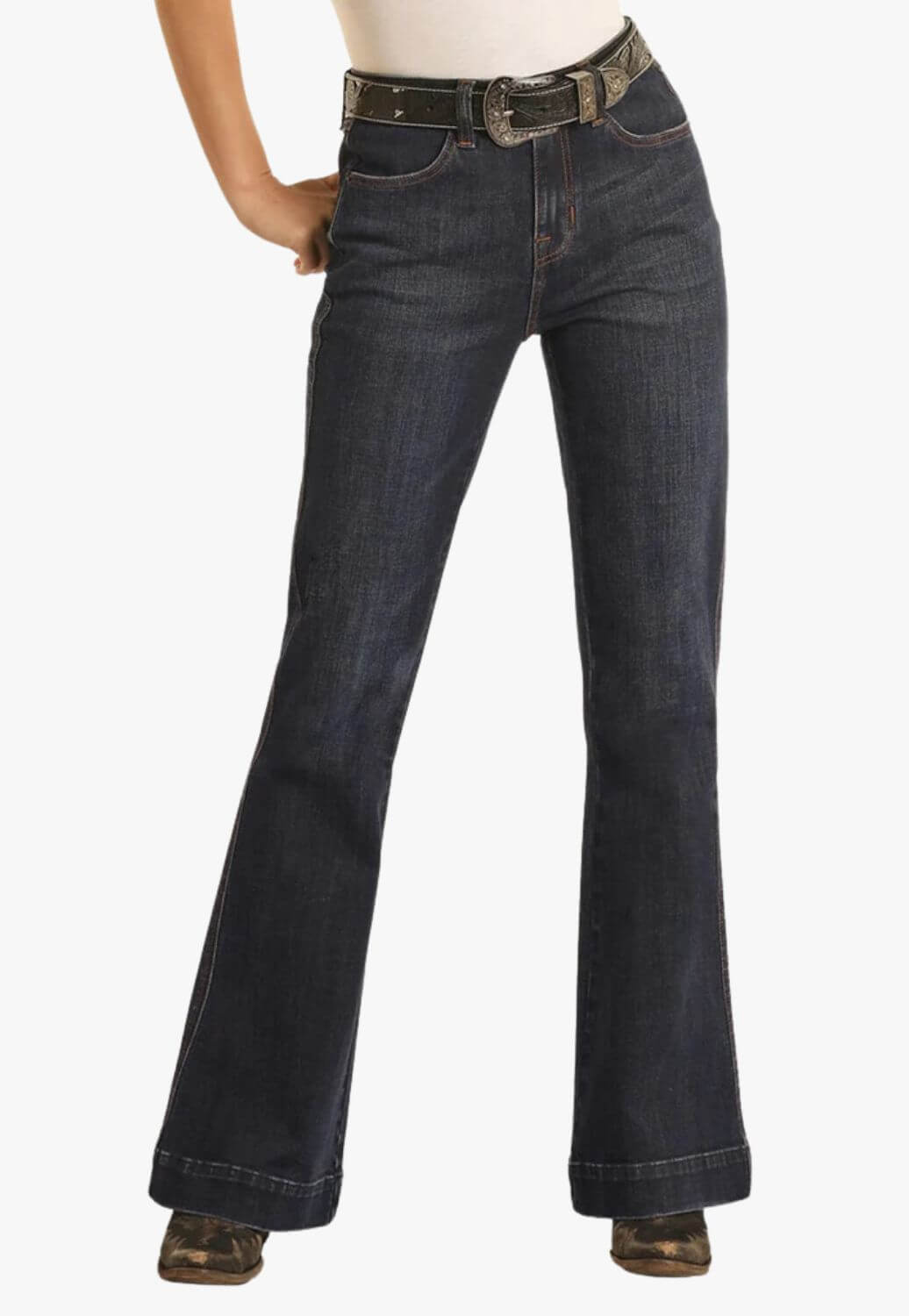 Rock & Roll Womens Welt Pocket High Rise Trouser Jean