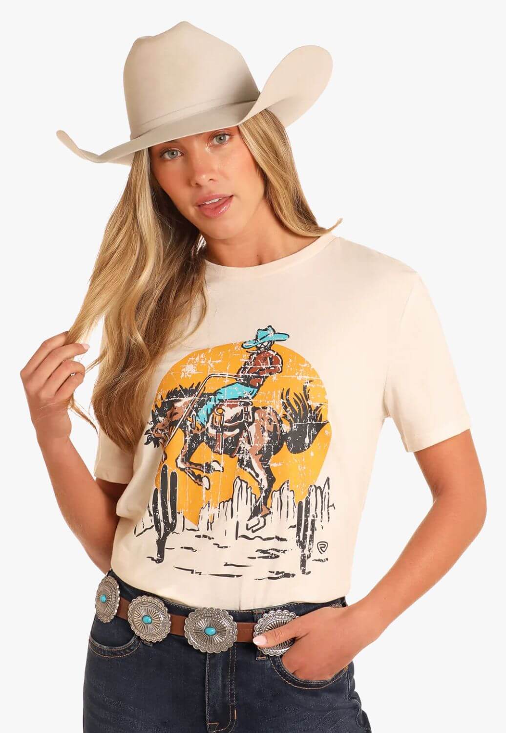 Rock and Roll Mens Buckin Bronc Graphic T-Shirt