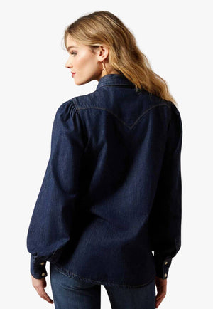 Ariat Womens Puff Sleeve Denim Shirt
