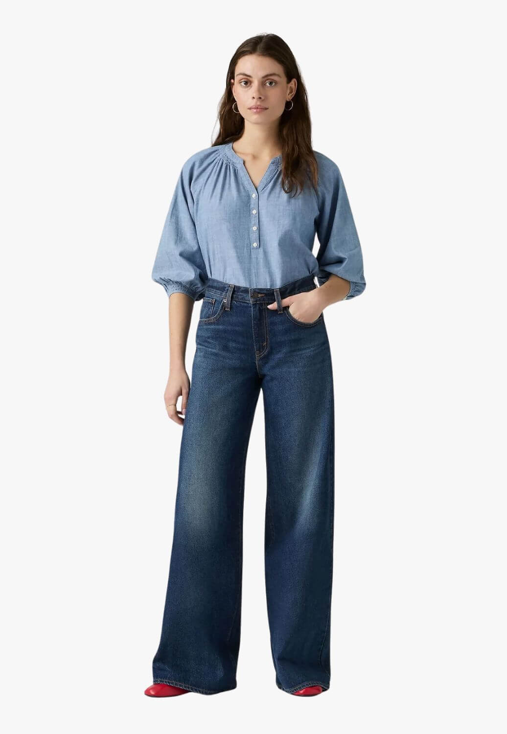 Levis Womens Middy Wide Leg Jean