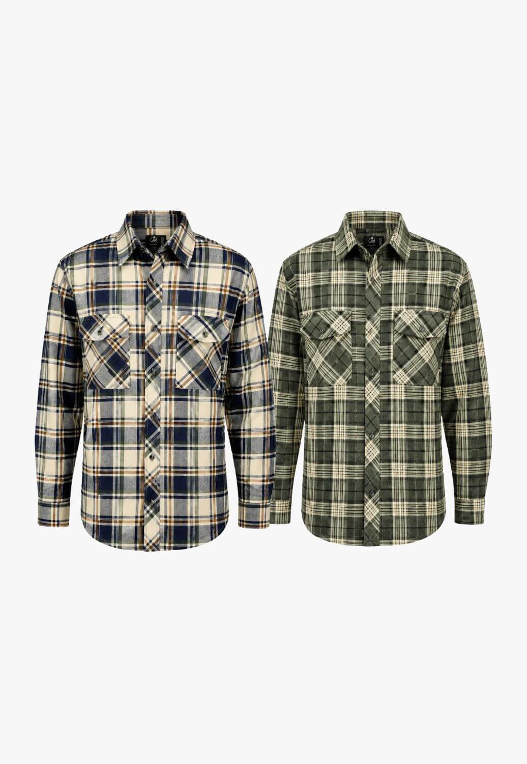 Swanndri Mens Egmont Open Front Flannelette Shirt Twin Pack